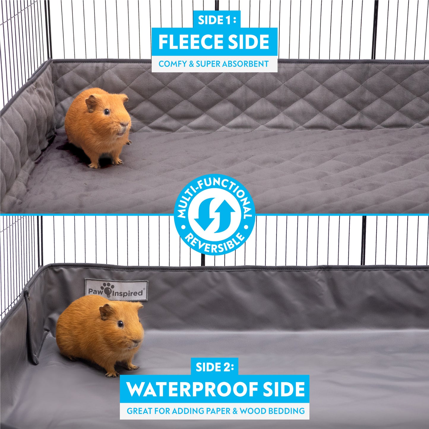 Critter Box® Washable Guinea Pig Cage Liner with Raised Sides