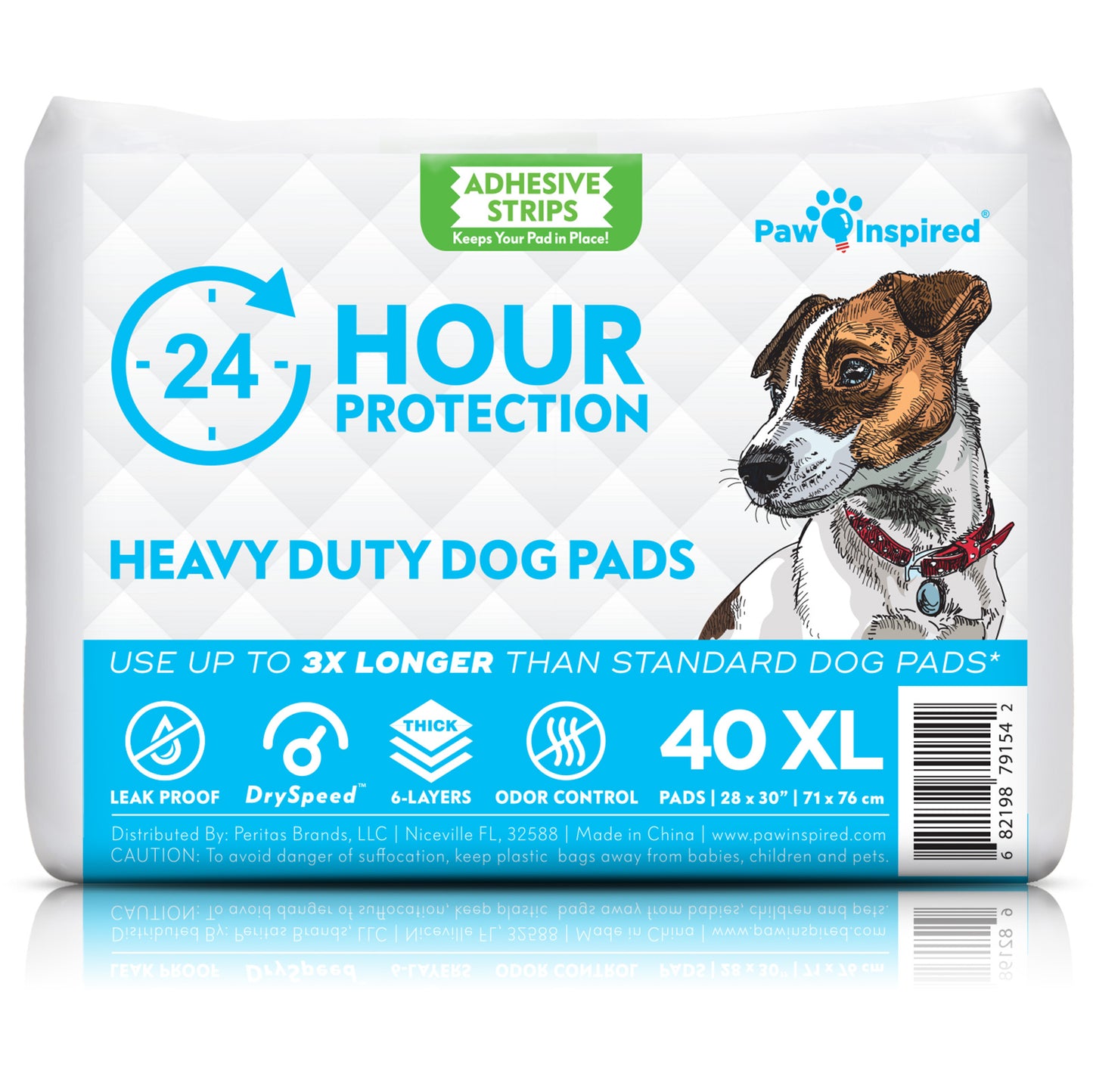 Heavy Duty 24 Hour Protection Dog Pads with Adhesive Strips