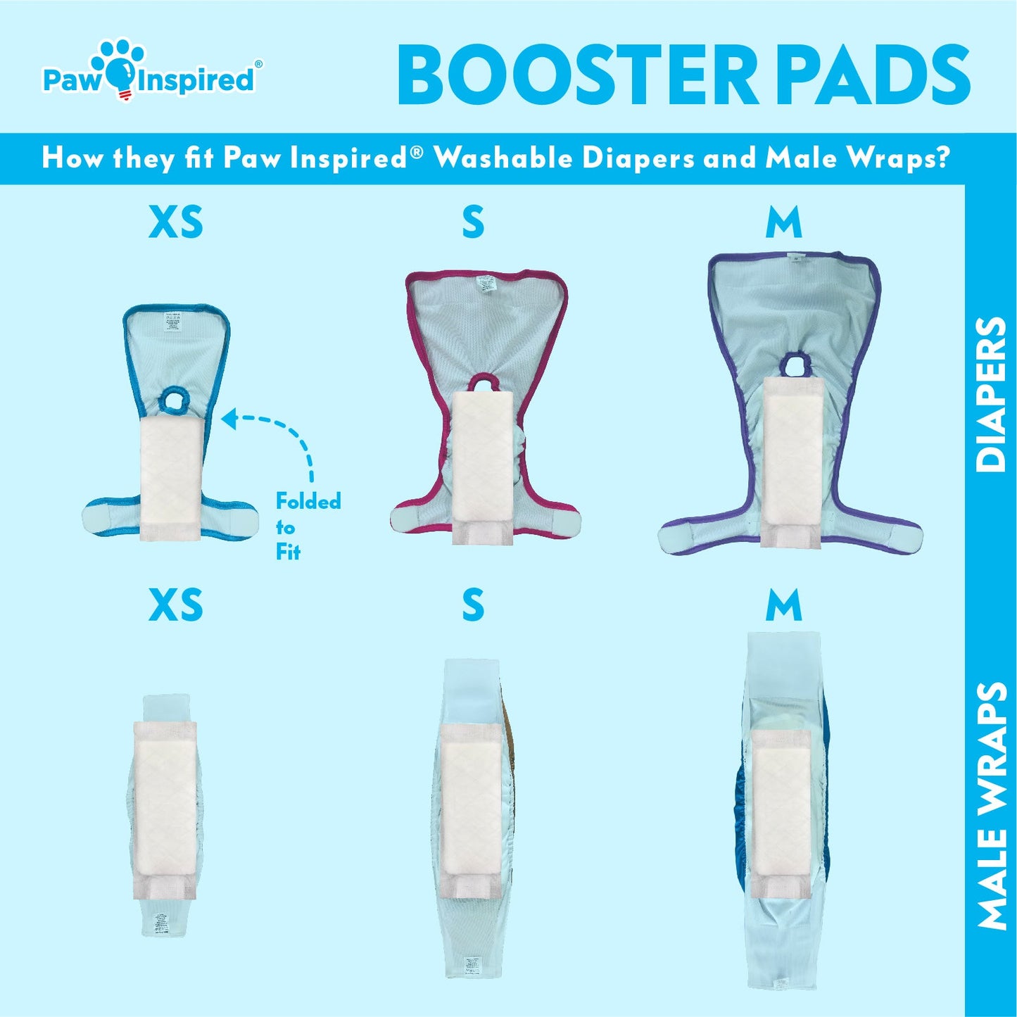 Disposable Booster Pads for Dog Diapers and Male Wraps