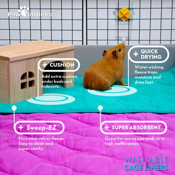 Paw Inspired® PopCorner™ Washable Guinea Pig Cage Liners